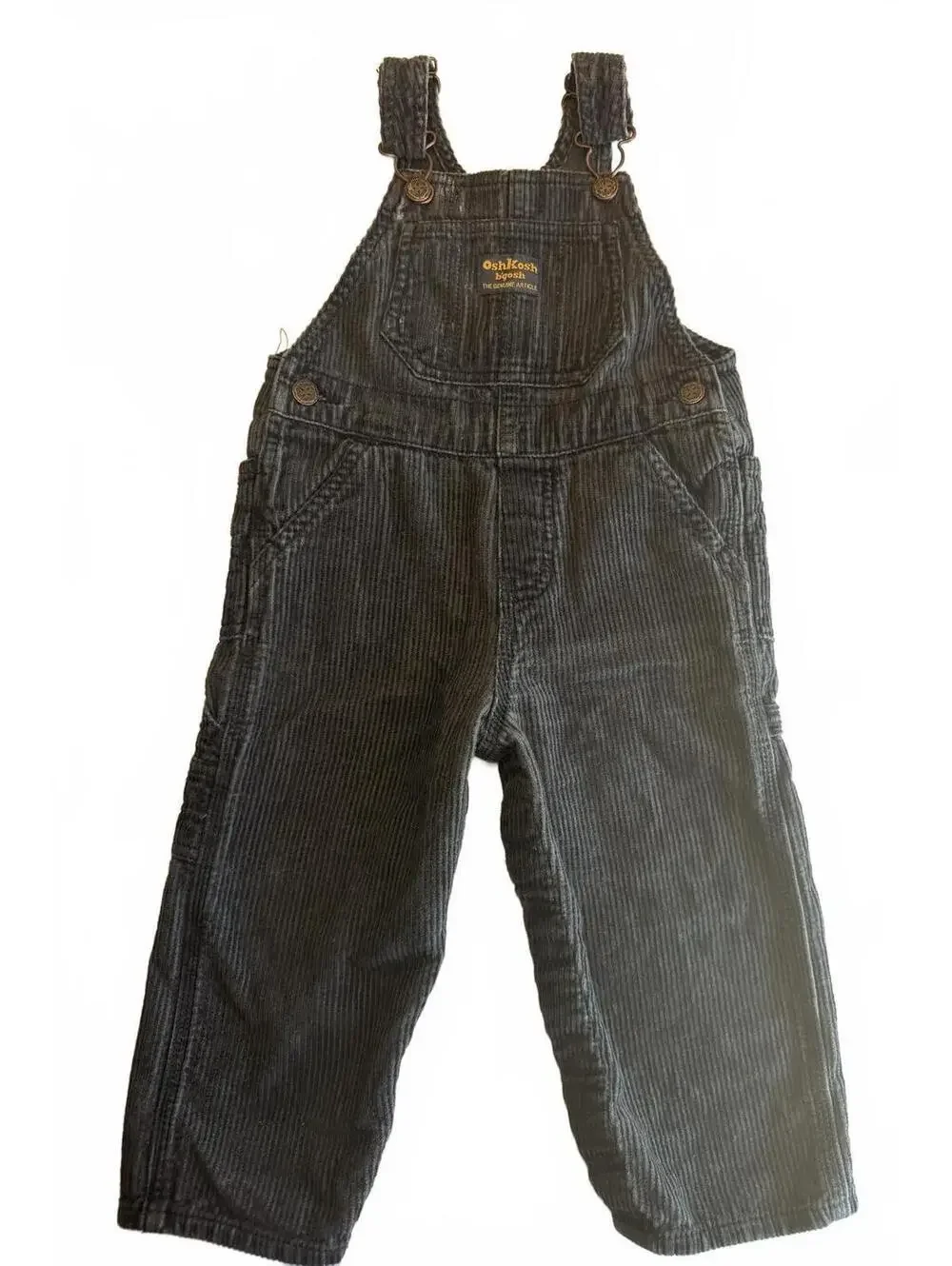 Y2K Kids OshKosh Baby Black Corduroy Full Length Overalls Size 24M